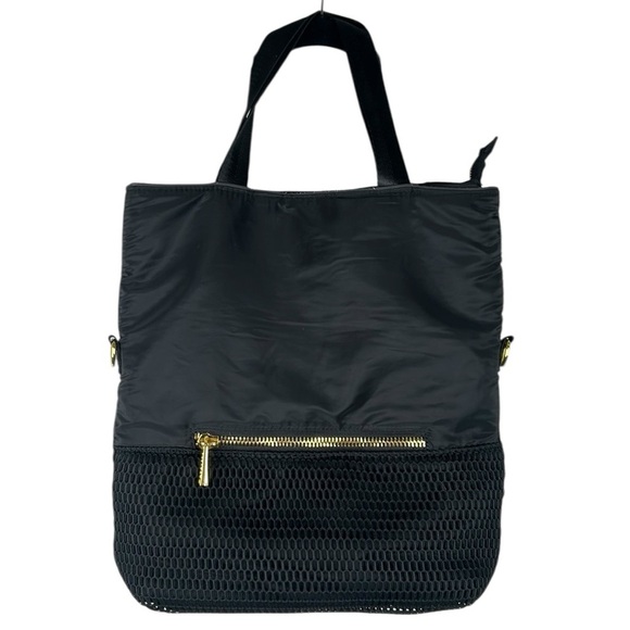 Athleta Black Mesh Quilted Casual Tote Bag - Picture 1 of 10